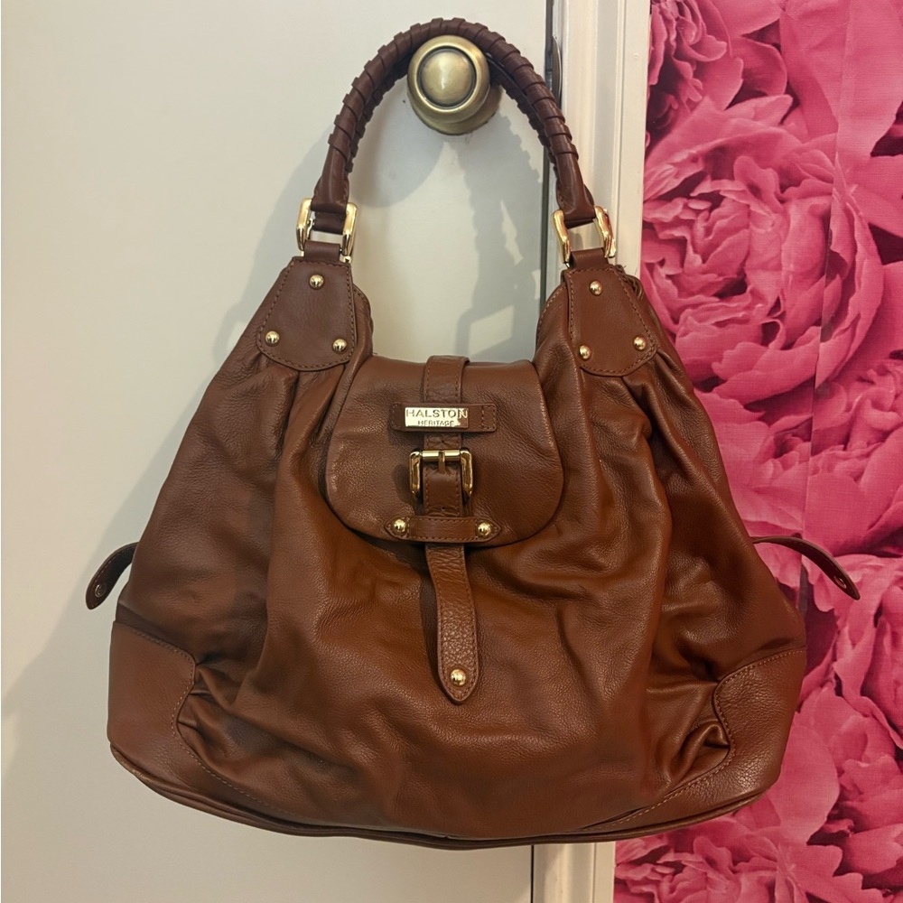 Halston Heritage Brown Leather Women's Bag